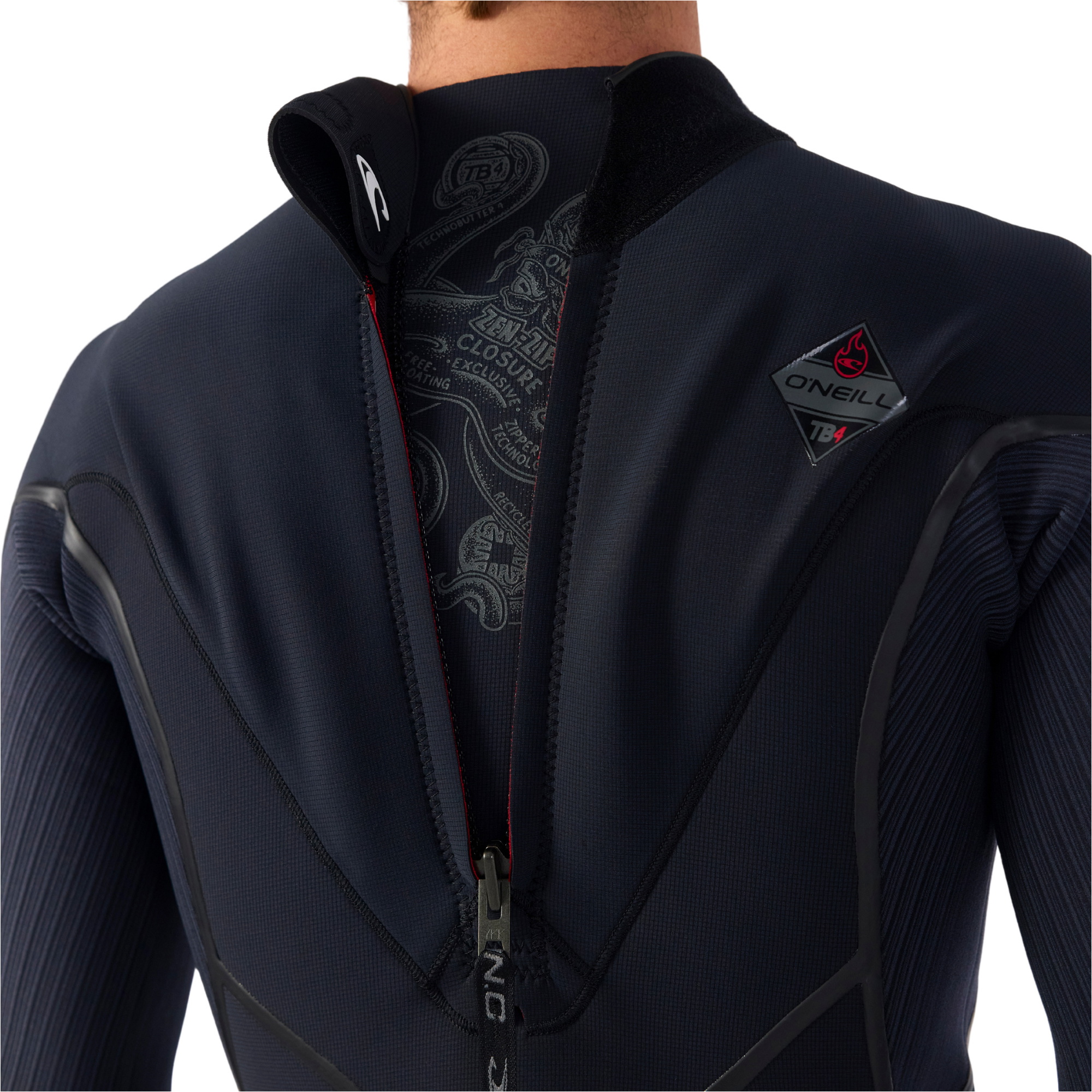 2026 O'Neill Heren Hyperfreak Fire 5/4+mm Rug Ritssluiting Wetsuit 5676 - Black